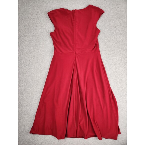 JS Collection Women's 8 Ruche Red Cocktail Dress Party Ruffles Pleated Fancy - Picture 15 of 16